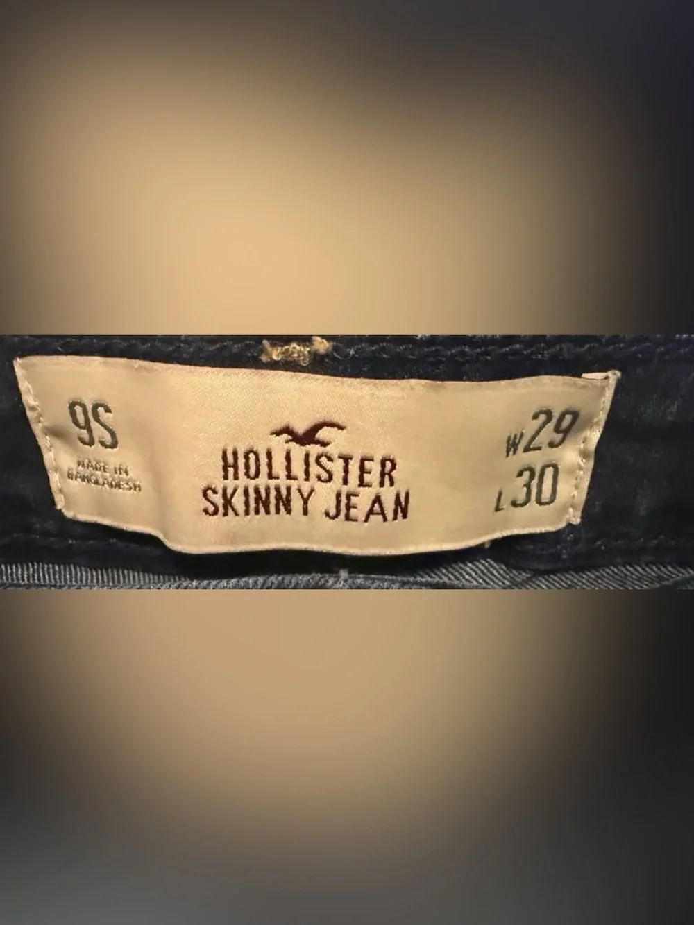 Hollister Men's Indigo Skinny Jeans with Contrast Stitching